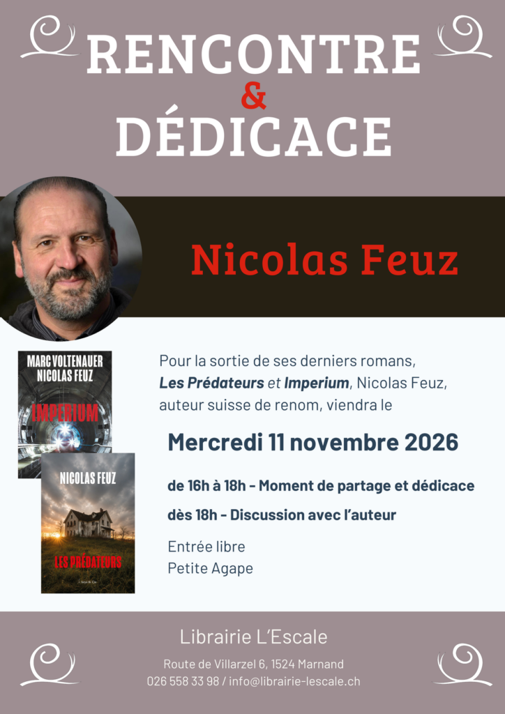 Rencontre et dédicace Nicolas Feuz 11 novembre 2026